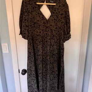 Disturbia Floral Green & Black Maxi Dress